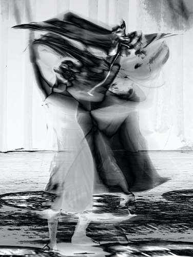 black-and-white  dance pose